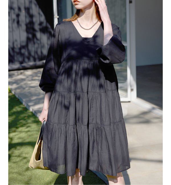SLOBE IENA「《予約》コットンボイルティアードワンピース」|ワンピース|