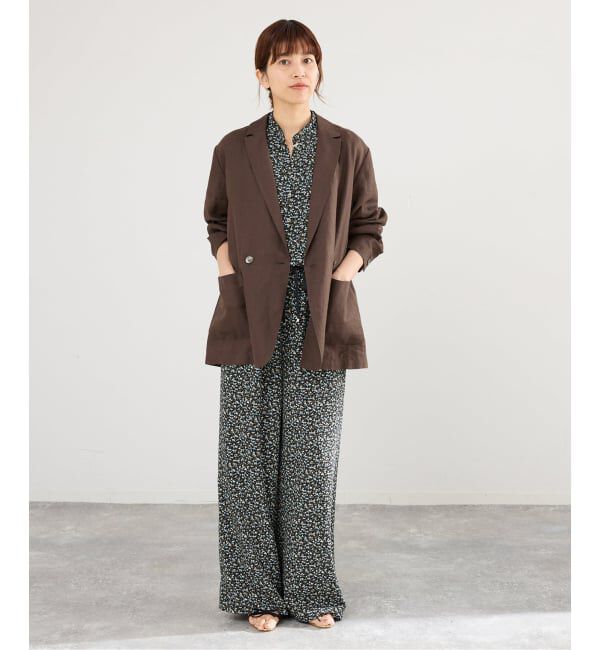 IENA「《追加予約》ウォッシャブル ソフトリネン リラックスジャケット」|テーラードジャケット|