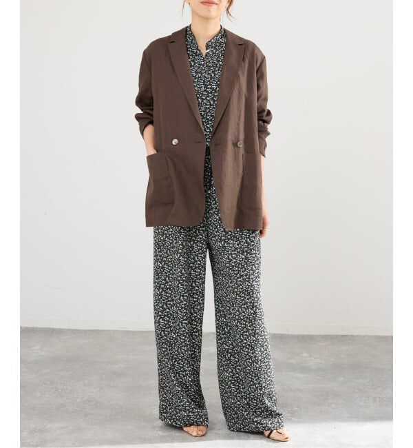 IENA「《追加予約》ウォッシャブル ソフトリネン リラックスジャケット」|テーラードジャケット|