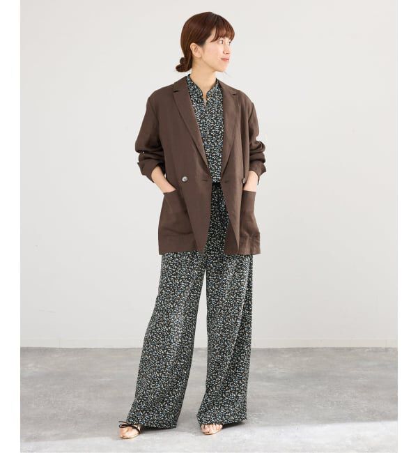 IENA「《追加予約》ウォッシャブル ソフトリネン リラックスジャケット」|テーラードジャケット|