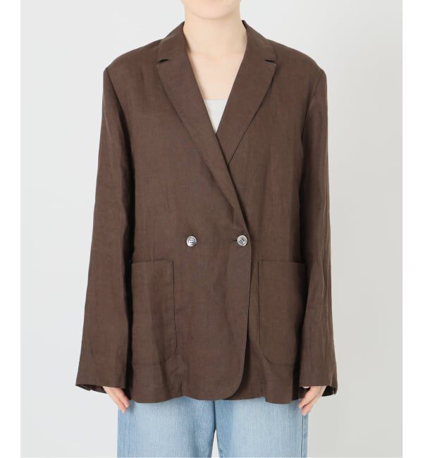 IENA「《追加予約》ウォッシャブル ソフトリネン リラックスジャケット」|テーラードジャケット|