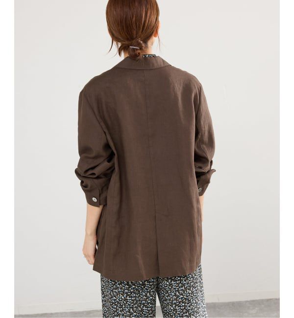 IENA「《追加予約》ウォッシャブル ソフトリネン リラックスジャケット」|テーラードジャケット|