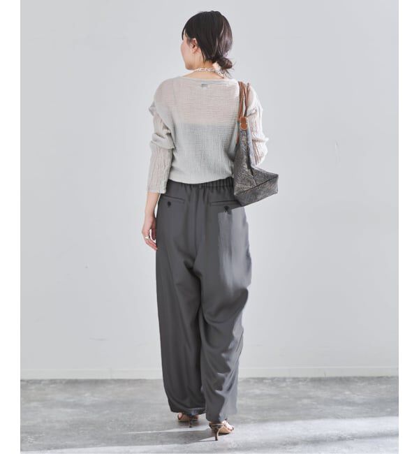 IENA「《洗濯機洗い可/予約》UVカット/接触冷感 ツイルコクーンスラックス」|スラックス|