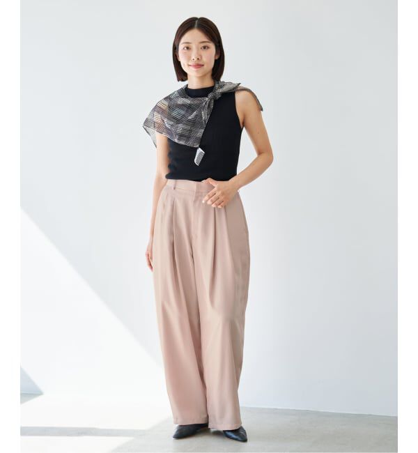 IENA「《洗濯機洗い可/予約》UVカット/接触冷感 ツイルコクーンスラックス」|スラックス|