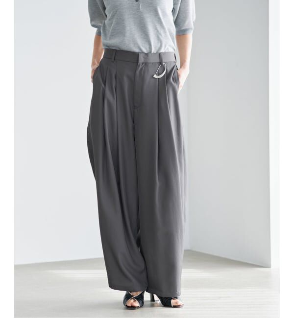 IENA「《洗濯機洗い可/予約》UVカット/接触冷感 ツイルコクーンスラックス」|スラックス|