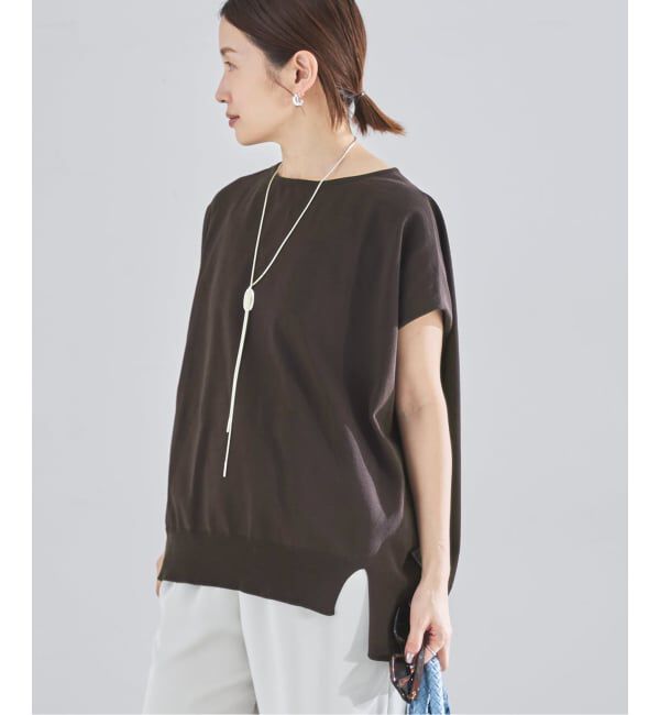 IENA「《WEB限定/追加7予約》 コットンストレッチ NEOワイドクループルオーバー」|ニット・セーター|グレー