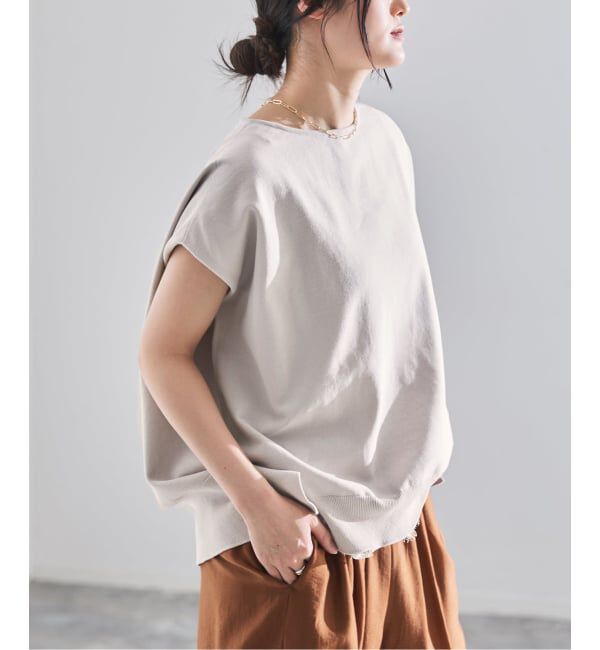 IENA「《WEB限定/追加7予約》 コットンストレッチ NEOワイドクループルオーバー」|ニット・セーター|