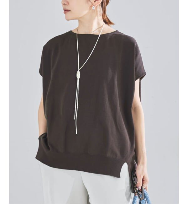 IENA「《WEB限定/追加7予約》 コットンストレッチ NEOワイドクループルオーバー」|ニット・セーター|