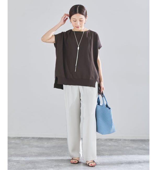 IENA「《WEB限定/追加7予約》 コットンストレッチ NEOワイドクループルオーバー」|ニット・セーター|