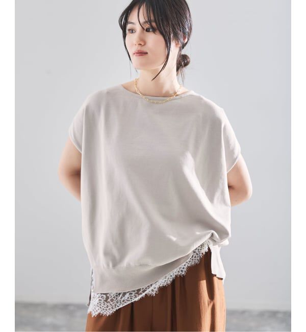 IENA「《WEB限定/追加7予約》 コットンストレッチ NEOワイドクループルオーバー」|ニット・セーター|ナチュラル