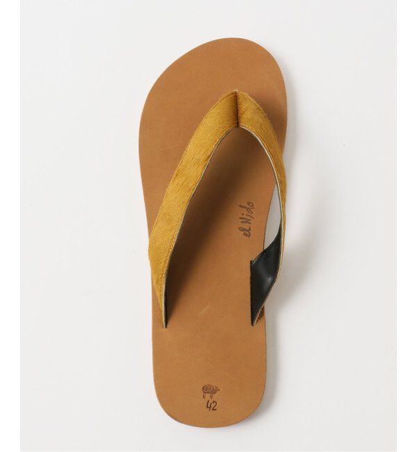 EDIFICE「EL NIDO FILIPS (エルニドフリップス) for BOUCLE ハラコヘアートングサンダ」|サンダル|