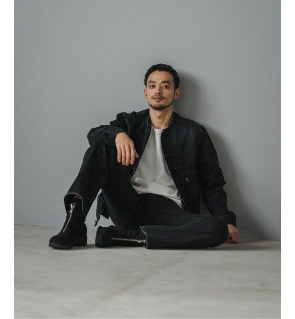 EDIFICE「《再入荷》Levi&rsquo;s(リーバイス) 別注 Type 1 Trucker Jacket BLACK "COLLARLESS"」|デニムジャケット|