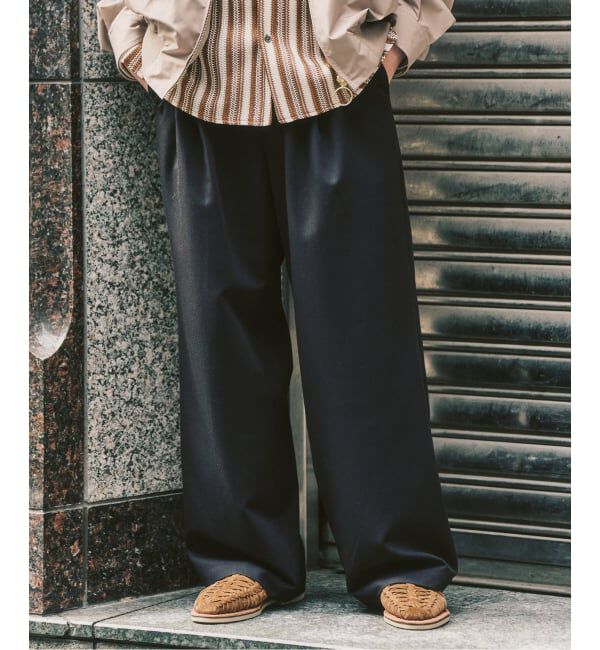 417 EDIFICE「TR ワイドイージーパンツ」|スラックス|ブラック