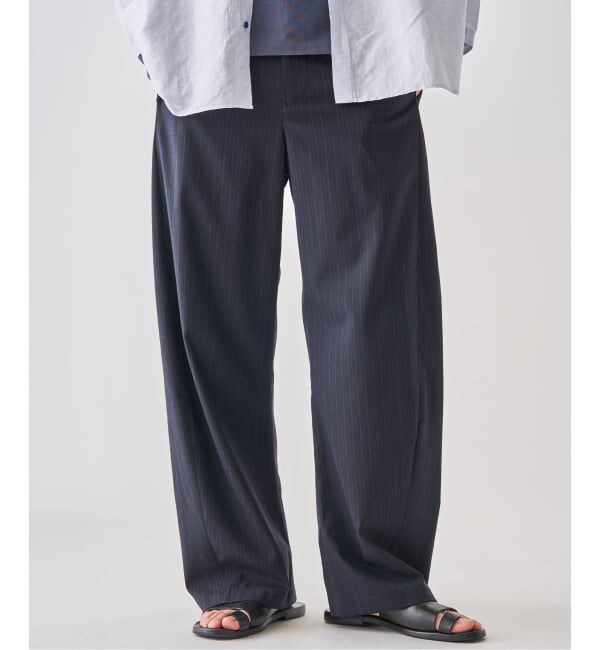 EDIFICE「クリアスストライプ 3D フィット トラウザー」|スラックス|ネイビー