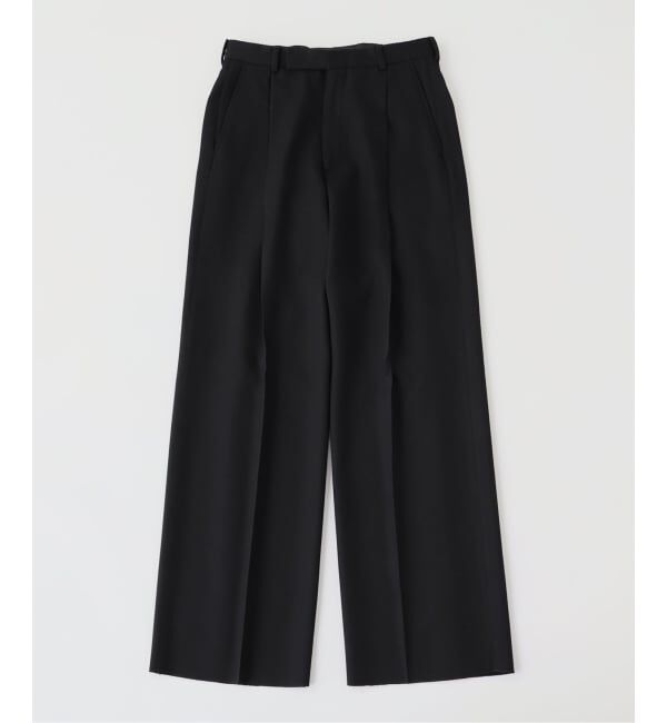 EDIFICE「HUSBANDS（ハズバンズ）WIDE PLEATED TROUSERS IN 4-PLY」|スラックス|ブラック