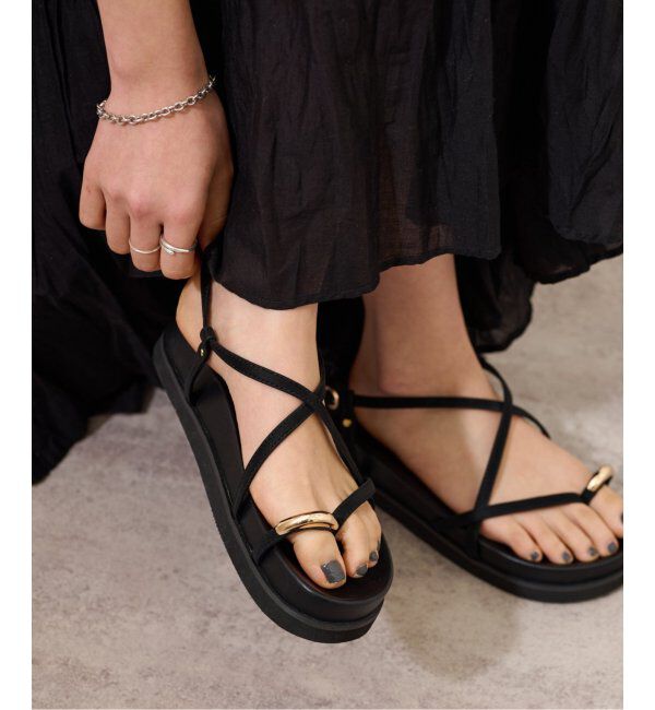 JOURNAL STANDARD relume「RELUME クロスストラッププラットフォームサンダル」|サンダル|ブラック