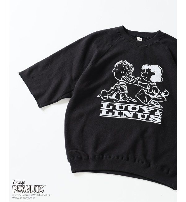 JOURNAL STANDARD relume「PEANUTS &times; SPORTS WEAR by relume 別注 ハーフスリーブスウェット 2」|Tシャツ・カットソー|ブラック