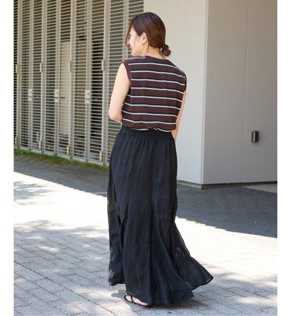 JOURNAL STANDARD「《追加4》汗ジミ防止天竺ボーダーノースリーブ」|Tシャツ・カットソー|