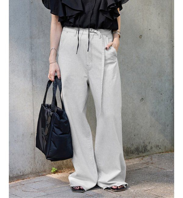 JOURNAL STANDARD「ウエストベルトデニムパンツ」|デニム|グレーB