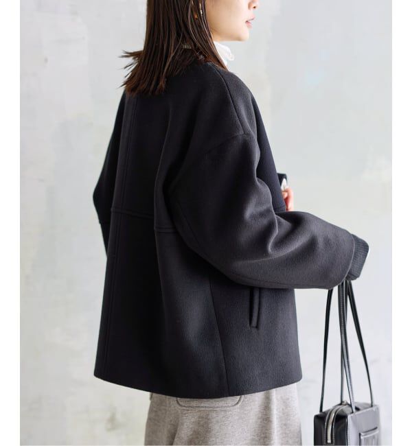 JOURNAL STANDARD「《追加5》スーパー140ビーバーノーカラーショートコート」|ノーカラーコート|