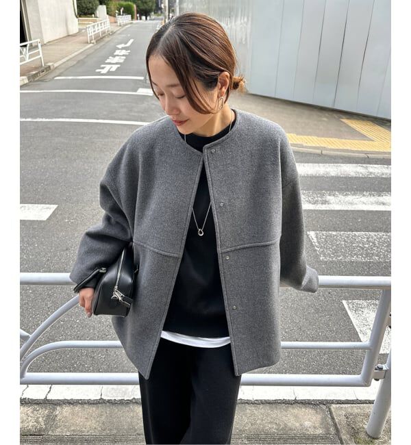 JOURNAL STANDARD「《追加5》スーパー140ビーバーノーカラーショートコート」|ノーカラーコート|