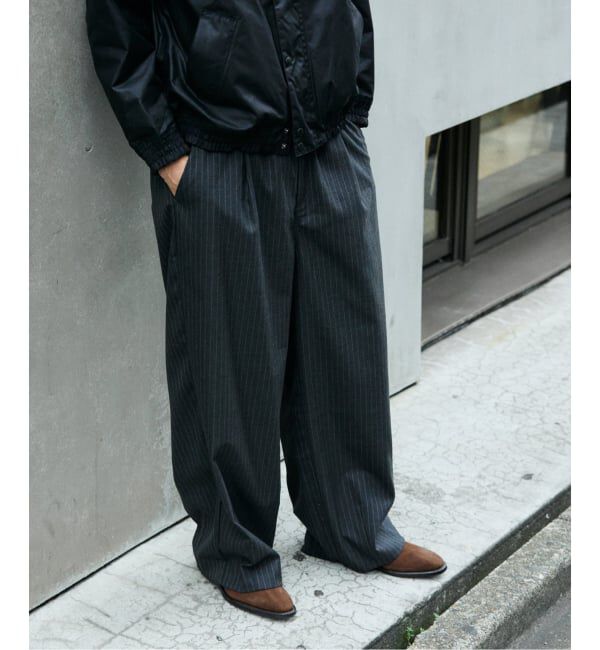 JOURNAL STANDARD「TR モダン ツイル ワイド ストライプ スラックス」|スラックス|