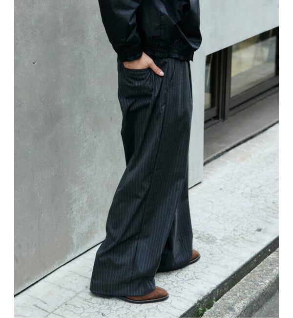 JOURNAL STANDARD「TR モダン ツイル ワイド ストライプ スラックス」|スラックス|