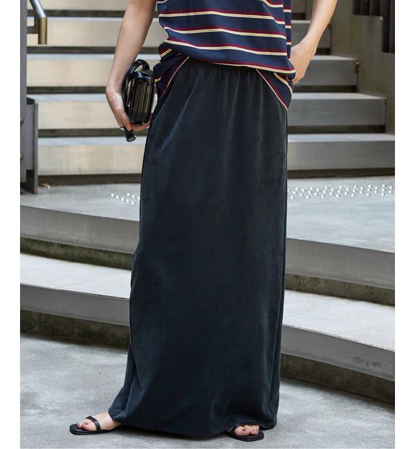 JOURNAL STANDARD「《追加》フィブリルキュプラジャージーマキシスカート」|スカート|ブラック