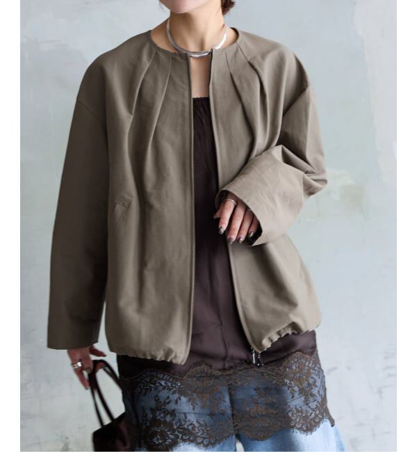 JOURNAL STANDARD「《追加》グログランノーカラーコクーンコート」|ノーカラーコート|