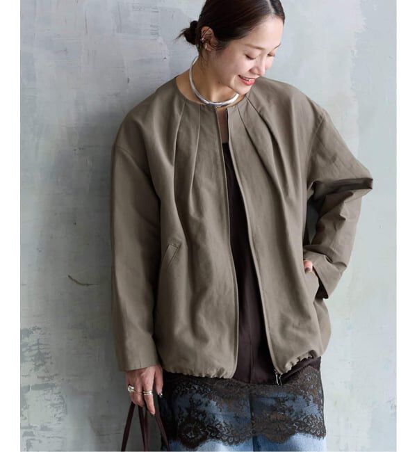 JOURNAL STANDARD「《追加》グログランノーカラーコクーンコート」|ノーカラーコート|グレーB