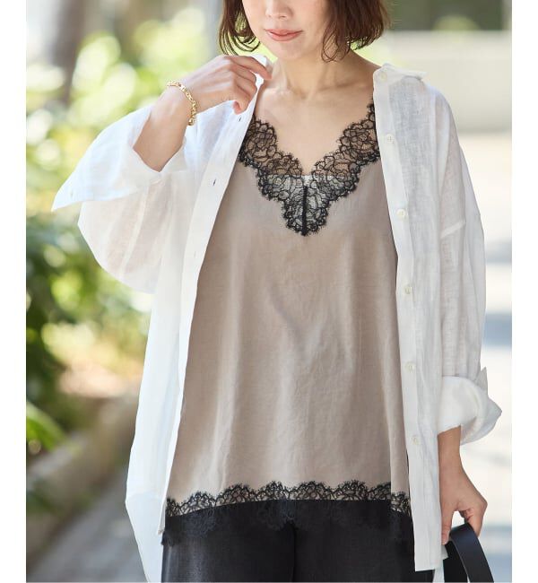 journal standard L'essage「《予約》リバーレースキャミ」|キャミソール|ブラウン C