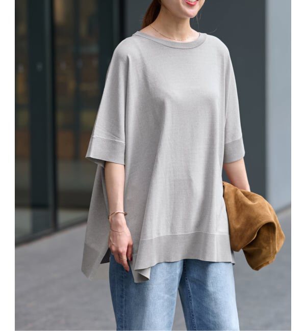 JOURNAL STANDARD relume「《追加予約 / 新色》接触冷感 / ウォッシャブルクールポンチョプルオーバー」|ニット・セーター|グレーB