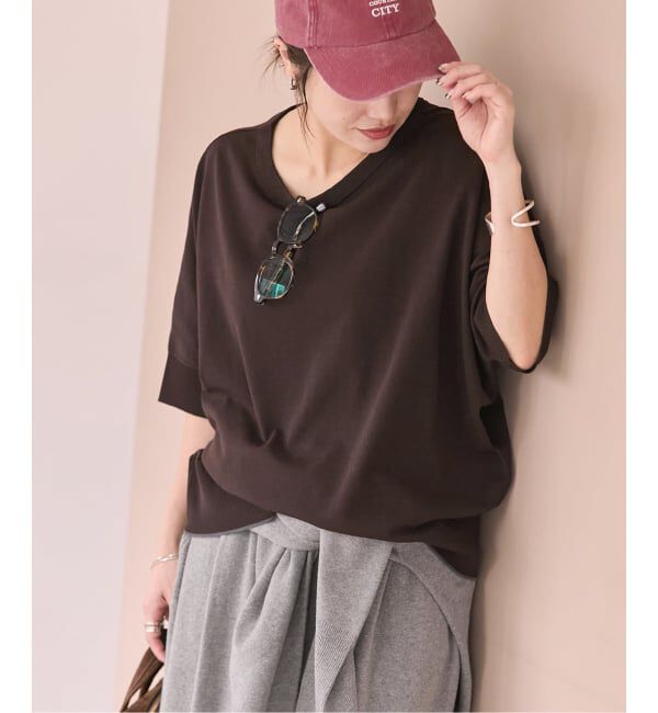 JOURNAL STANDARD「《予約》【UVカット/洗える/接触冷感】WASHABLE COOL UV ドルマンプルオーバー」|ニット・セーター|ブラウン