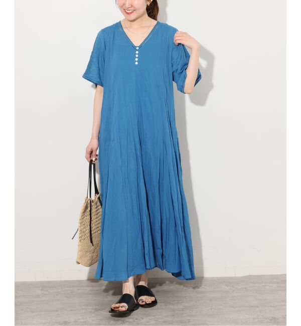 JOURNAL STANDARD relume「《予約》コットンボイルクリンクルマーメイドワンピース」|ワンピース|ブルー B