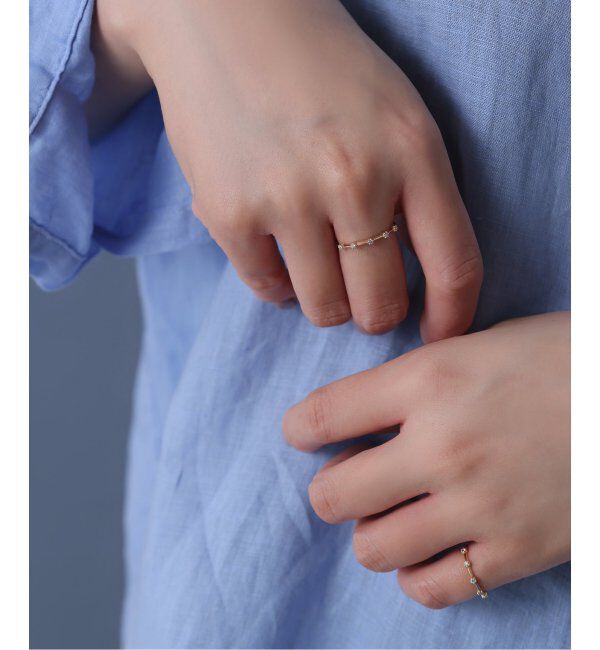 Lilas by Spick&Span「5ピースダイヤステーションピンキーリング K10」|リング|