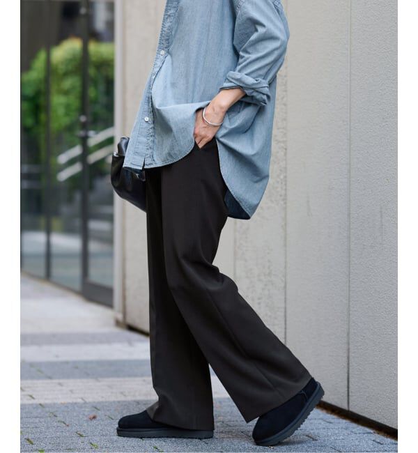 FRAMeWORK「≪追加≫セミフレアパンツ2」|スラックス|ブラック