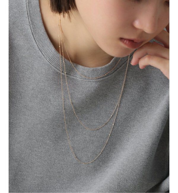 Lilas by Spick&Span「グリッターチェーン55cmネックレス K10」|ネックレス|