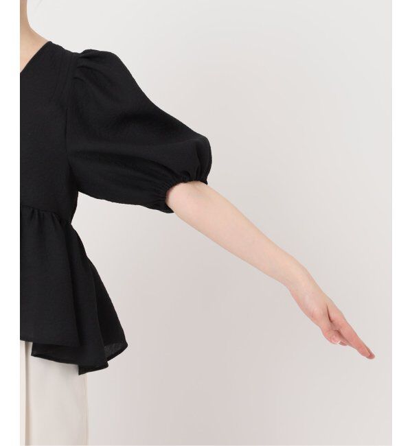 NOBLE「《追加》【洗える】シアーノイズジャガードブラウス」|シャツ・ブラウス|