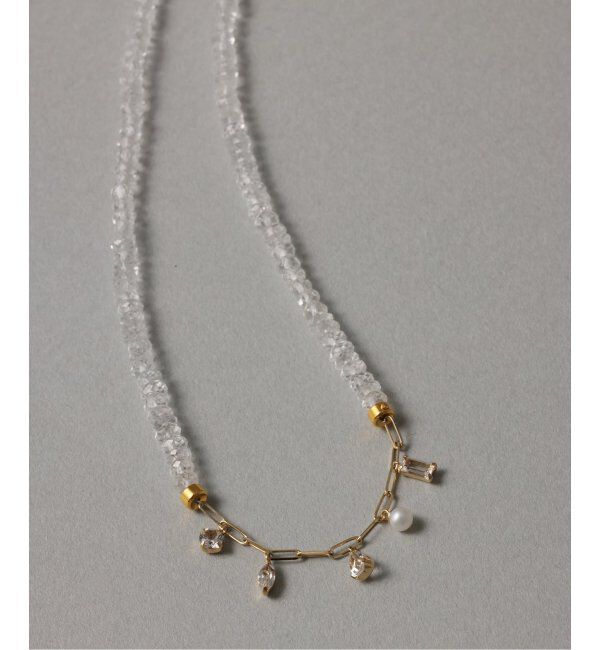 Lilas by Spick&Span「トパーズビーズチェーンモチーフネックレス K10」|ネックレス|