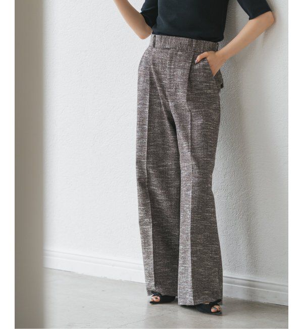 NOBLE「ライトツイードスラックスパンツ」|スラックス|ブラック D