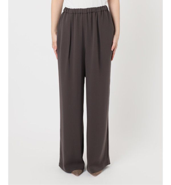 NOBLE「【洗える】ライトジョーゼットドレープパンツ」|スラックス|
