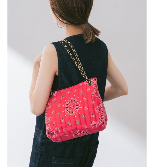 FRAMeWORK「MALUS/マリュス バンダナキルティングショルダーBAG」|ショルダー・メッセンジャー|レッド