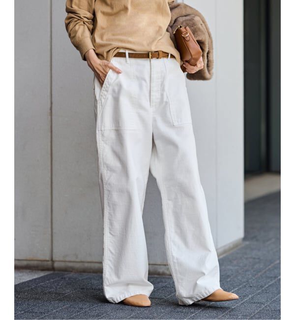 FRAMeWORK「≪一部カラーWEB限定≫ミリタリースラブバックサテンベイカーパンツ」|カーゴ|