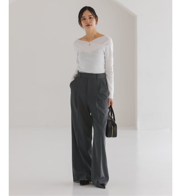 NOBLE「《追加・セットアップ対応》フローツイルスラックスパンツ」|スラックス|