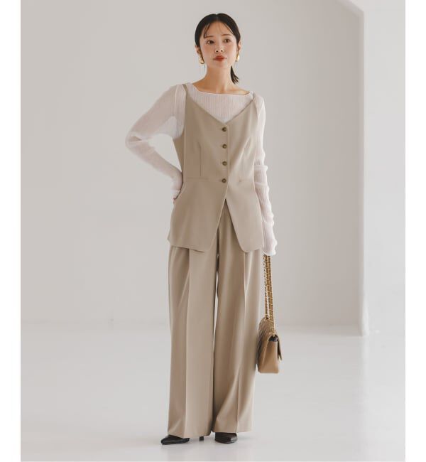 NOBLE「《追加・セットアップ対応》フローツイルスラックスパンツ」|スラックス|