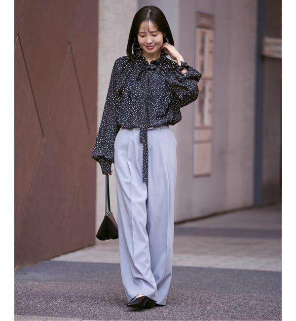 NOBLE「《追加・セットアップ対応》フローツイルスラックスパンツ」|スラックス|