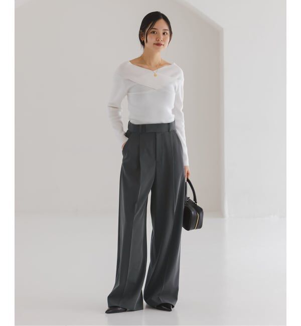 NOBLE「《追加・セットアップ対応》フローツイルスラックスパンツ」|スラックス|