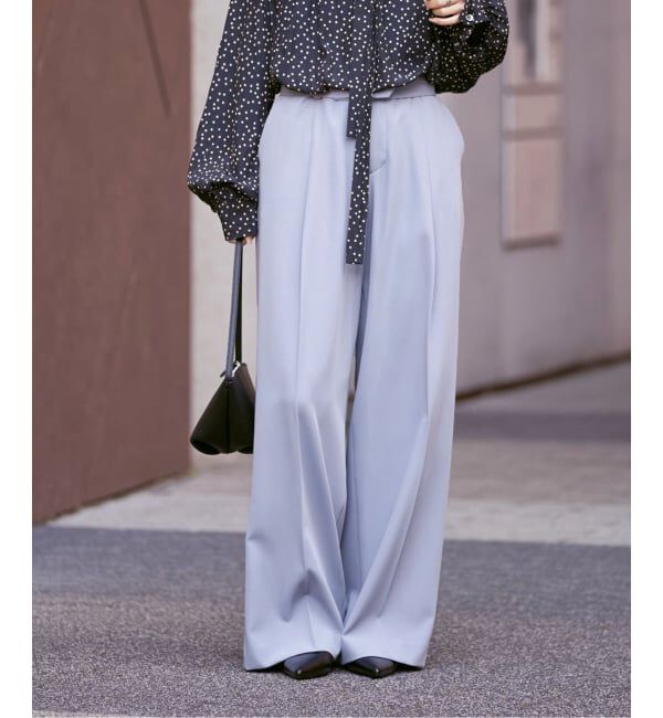 NOBLE「《追加・セットアップ対応》フローツイルスラックスパンツ」|スラックス|ブルー A