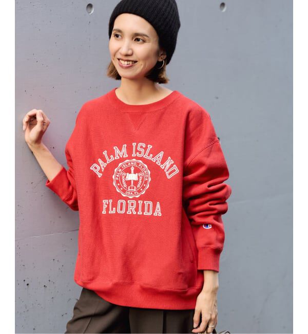 FRAMeWORK「Champion 別注リバースウィーブ ロゴスウェットポケットプルオーバー」|スウェット・ジャージ|