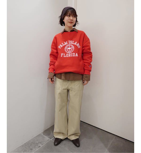 FRAMeWORK「Champion 別注リバースウィーブ ロゴスウェットポケットプルオーバー」|スウェット・ジャージ|